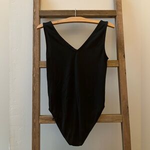 Sleeveless black bodysuit, W Small
